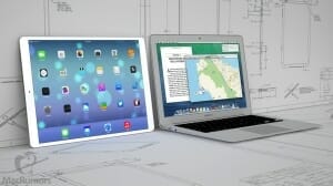 Vergleich iPad Pro 12.9 Zoll mit einem Macbook-Air 13 Zoll