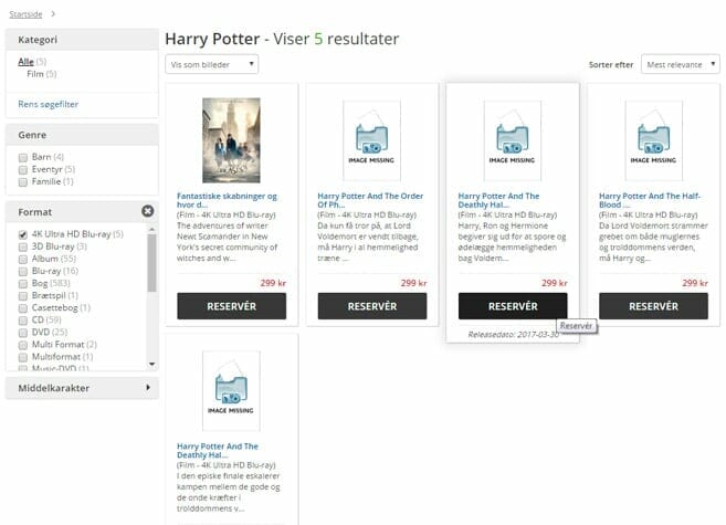 Der dänische Online-Shop cdon.dk listet bereits die letzten vier Harry Potter Filme auf 4K Blu-ray