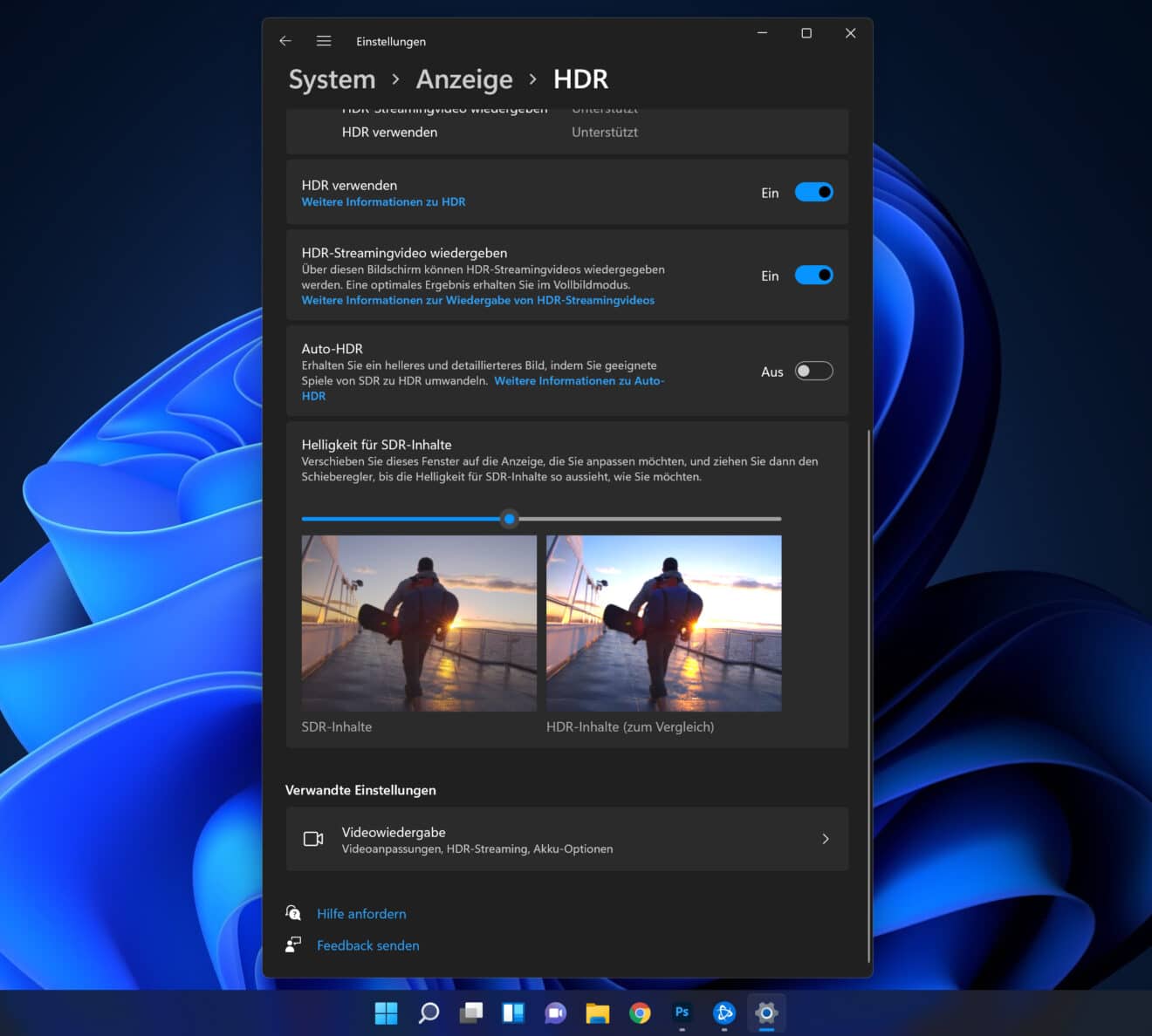 Windows 11 Korrekte HDREinstellungen und "AutoHDRModus" für Games