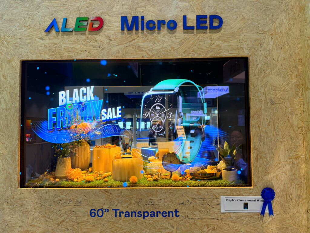 AUO hat sogar transparente Micro LED gezeigt. 