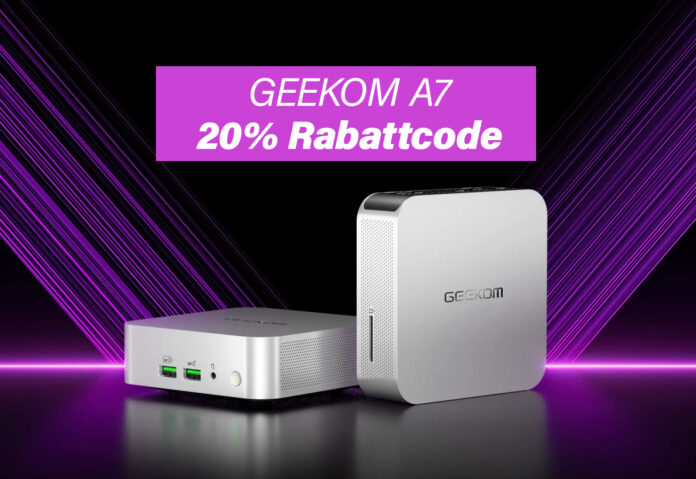 Sichert euch 20 Prozent Rabatt auf den Geekom A7 Mini-PC mit unserem Gutscheincode!