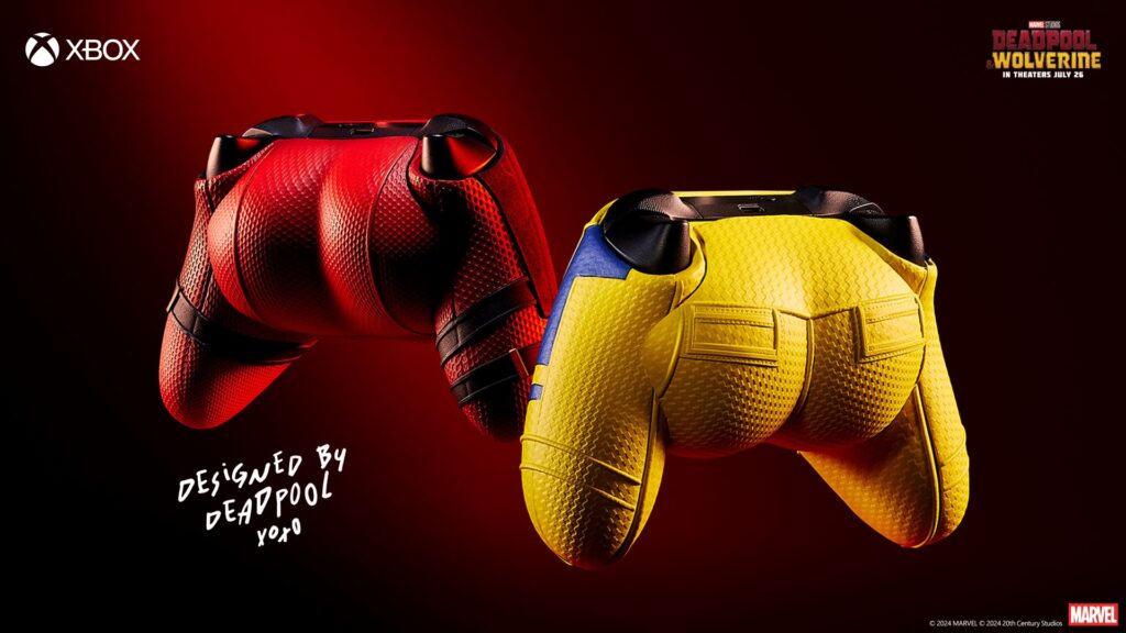 Die beiden neuen Xbox Controller zu Deadpool und Wolverine.