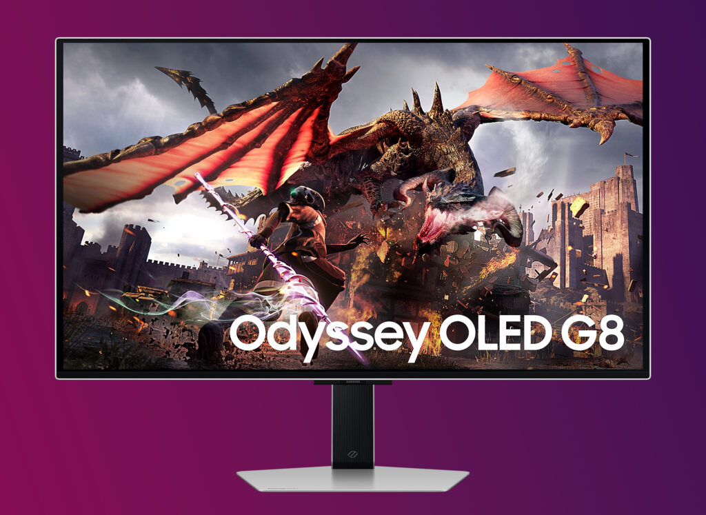 Der Samsung Odyssey OLED G8 (4K, 240Hz) kann zusätzlich zu AMD FreeSync Premium Pro auch mit Nvidia G-Sync aufwarten