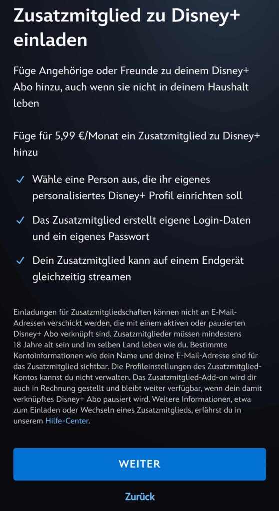 Disney+ erlaubt es jetzt Zusatzmitgliedschaften zu buchen.