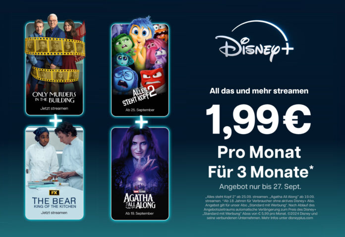 Vorteilsangebot: Drei Monate Disney Plus für nur 1.99 Euro pro Monat!