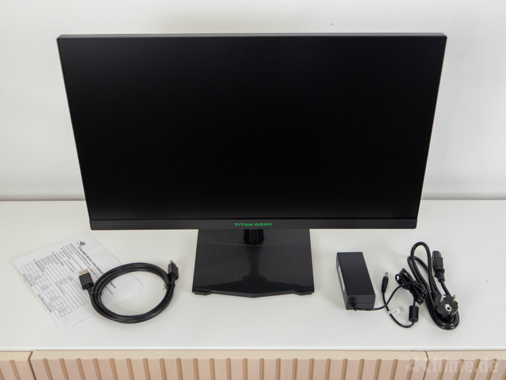 Der komplette Lieferumfang des P2510S 240Hz-Gaming-Monitors