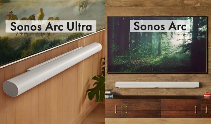 Die neue Sonos Arc Ultra Dolby Atmos Soundbar im Vergleich mit dem Vorgänger Sonos Arc (2020)