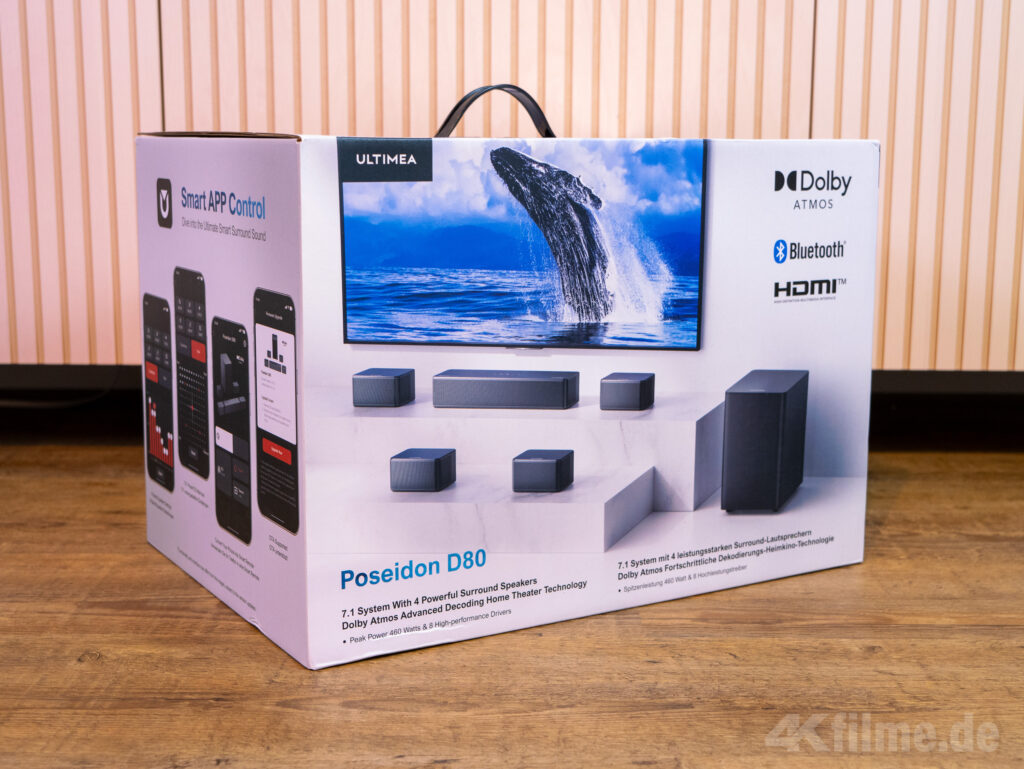 Verpackung der Ultimea Poseidon D80 Dolby Atmos Soundbar