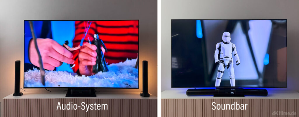 Die Ultimea Apollo S70 kann als Audiolösung mit drei separaten Lautsprechern, oder als Soundbar betrieben werden.