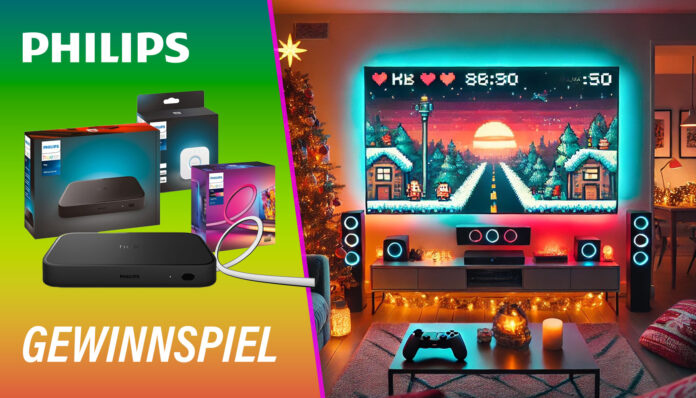 Gewinnspiel: Wir verlosen ein Philips Hue Play HDMI Sync Box 8K-Set! Die perfekte TV-Hintergrundbeleuchtung!