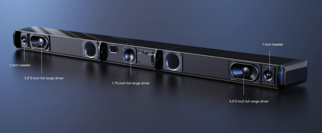 Die Lautsprecher der Ultimea Apollo S70 Soundbar