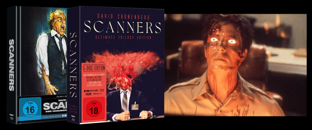 Scanners (1980) erscheint in zwei Mediabook-Varianten mit 4K Ultra HD Blu-ray