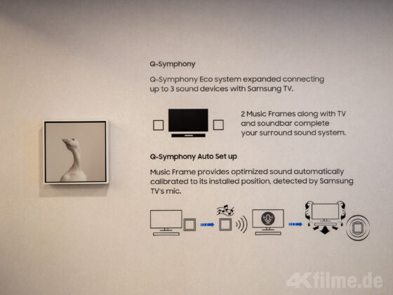 Die Funktionen von Q-Symphony werden ebenfalls erweitet. Jetzt können eine Soundbar + zwei Music Frame parallel mit kompatiblen Samsung TVs verbunden werden.