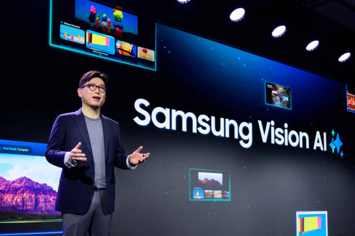 Samsung hebt vor allem die KI-Features der neuen TVs hervor.