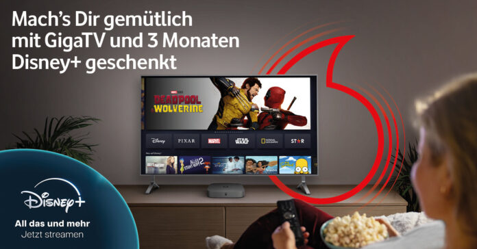 Vodafone nimmt bei GigaTV Disney+ ins Angebot auf.