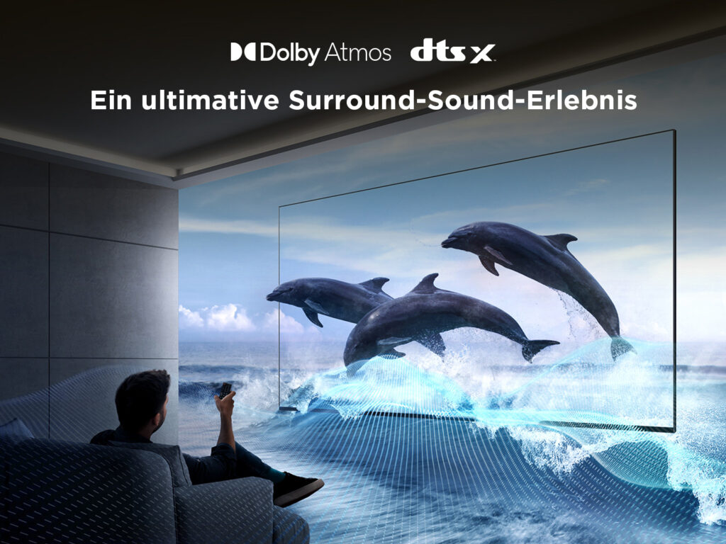 Dolby Atmos und DTS:X 3D-Sound werden vom TCL T6C unterstützt.